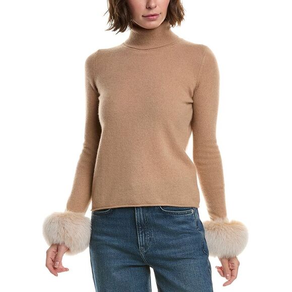 Sofiacashmere WomensTurtleneck Cashmere Sweater Brown